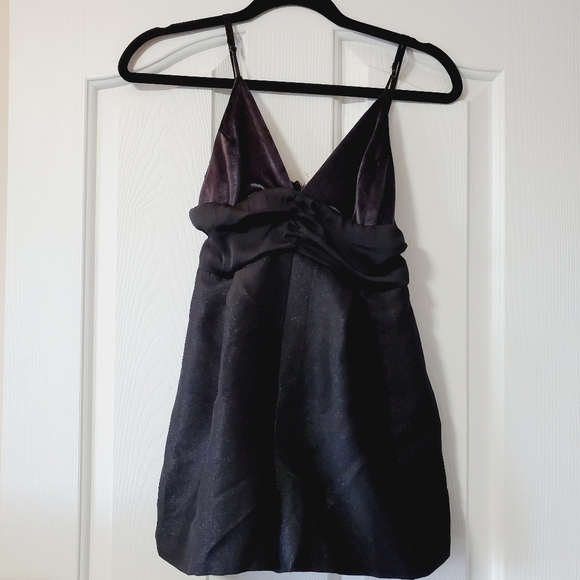 Free People Sylkie Velvet Holiday Navy Black Romper XS - Picture 3 of 7